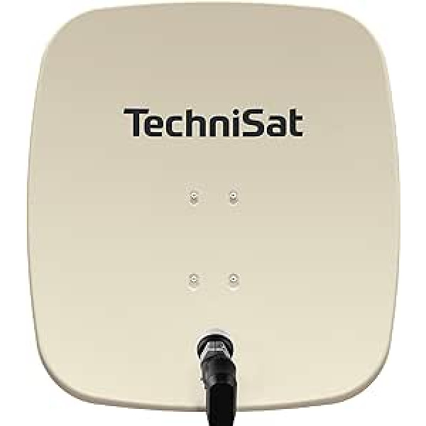TechniSat SATMAN 65 PLUS palydovinė antena 2 abonentams (65 cm palydovinis veidrodis su stiebo laikikliu ir 40 mm universalus dvigubas LNB) Smėlio spalvos