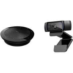 Jabra Speak 510 garsiakalbis – nešiojamasis Bluetooth garsiakalbis ir Logitech C920 HD PRO internetinė kamera, Full HD 1080p, 78° matymo laukas, automatinis fokusavimas, aiškus stereo garsas, ekspozicijos kompensavimas – juoda