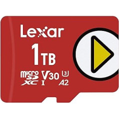 Lexar Play Micro SD kortelė 1TB, microSDXC UHS-I kortelė, skaitymo greitis iki 150 MB/s, atminties kortelė Micro SD, TF kortelė, suderinama su jungikliu, mobilieji telefonai ir planšetiniai kompiuteriai (LMSPLAY001T-BNNAG)