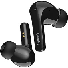 „Belkin SOUNDFORM Flow True Wireless“ triukšmą slopinančios ausinės, belaidės „Bluetooth“ ausinės, atsparios prakaitui ir purslams IPX5 31 val., skirtos „iPhone“, „Galaxy“, „Pixel“ – juodos