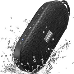 TOZO PA1 Bluetooth garsiakalbis su 20 W stereo garsu, 25 valandų grojimo laikas, IPX7 atsparus vandeniui, nešiojamas su EQ režimo jungikliu, programos jungtis, dvigubas dviejų muzikos dėžučių poravimas, juodas