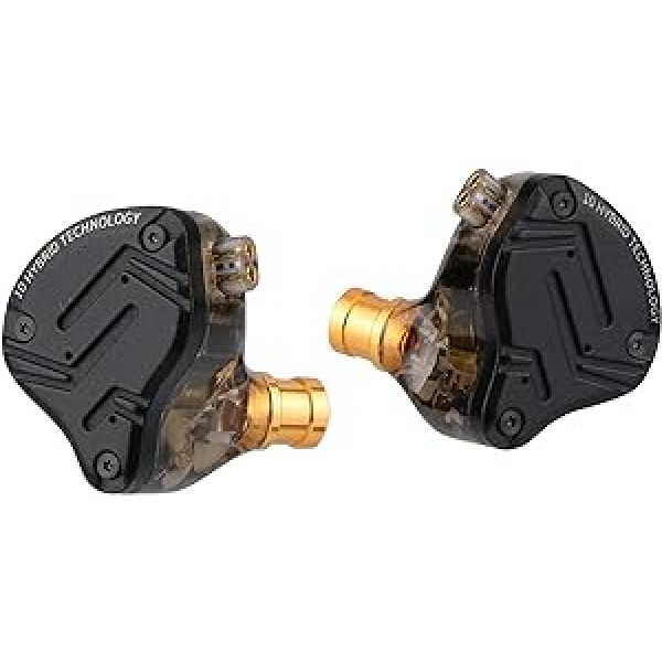 LINSOUL KZ ZS10 PRO X patobulinta 1DD+4BA hibridinė tvarkyklė HiFi ausinėse IEM su lydinio priekiniu dangteliu Nuimamas įleidžiamas 2 kontaktų laidas, skirtas audiofilų muzikanto DJ scenai (ZS10 PRO X, juodas, be mikrofono)