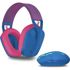 „Logitech G 305 Lightspeed“ belaidė žaidimų pelė + „Logitech G435 Lightspeed“ belaidė „Bluetooth“ žaidimų ausinė, mėlyna