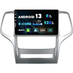 SXAUTO – 6G + 128G – „Android 12 IPS“ automobilinis radijas, skirtas Jeep Grand Cherokee WK2 (2008–2013 m.) – Integruotas „Carplay“ / „Android“ automobilis / DSP - LED kamera + mikrofonas - DAB valdymas ant vairo, greitas įkrovimas 36