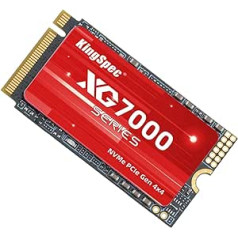 KingSpec 1TB PCIe 4.0 M.2 2242 SSD – skaitymo greitis iki 7200 MB/s, vidinė NVMe SSD 3D NAND blykstė, skirta nešiojamiesiems kompiuteriams ir staliniams kompiuteriams (1 TB)