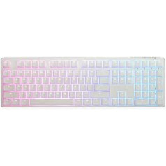 „Ducky One 3 Classic Pure White“ žaidimų klaviatūra, RGB LED – MX-Blue (JAV)