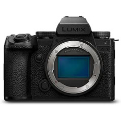 Panasonic LUMIX DC-S5M2XE veidrodinė viso kadro kamera, 4K 60p ir 6K 30p neribotas įrašymas, apverčiamas ekranas, WiFi, hibridinės fazės AF, aktyvus, dvigubas natūralus ISO, DMW-BLK22 baterija, tik dėklas, 2160p, 2023p