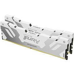 Kingston Fury Renegade DDR5 sidabrinė/balta XMP 32GB 8000MT/s CL38 DIMM stalinio kompiuterio žaidimų atmintis (2 rinkinys) – KF580C38RWK2-32