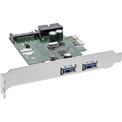 InLine 76666E sąsajos kortelė 4x USB 3.0 (2+2) PCIe su žemo profilio lizdo laikikliu