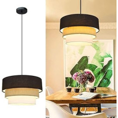 Depuley LED pakabinamas šviesos aukštis Reguliuojamas būgninis pakabinamas šviestuvas Nordic 3 sluoksnių E27 lempos laikiklis pakabinamas šviestuvas Valgomojo Valgomojo stalo lempa Lubinė lempa miegamojo virtuvei Balkonas Svetainė