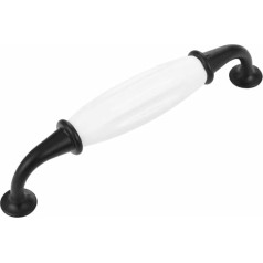 FBSHOP(TM) Balta + juoda keramikos durų rankena spinta traukti derliaus durų rankenėlė spinta stalčius rankenėlė, A skylės atstumas: 96 mm, 10 vnt.
