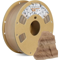 OVERTURE Rock PLA gija 1,75 mm, marmurinis PLA ritinėlis, 1 kg ritinėlis, matmenų tikslumas +/- 0,05 mm, skirtas 3D spausdintuvams (Sedimentary Rock)