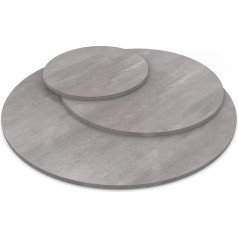 Auprotec Stalviršis 19 mm apvalus skersmuo 1200 mm Betono perlamutro pilkos spalvos medienos stalviršis Melamino derva dengta medžio drožlių plokštė su apvadu ABS briaunų pasirinkimas: 120 cm