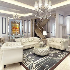 Jvmoebel Dizainas Chesterfield sofos komplektas 3+2+1 odinė sofa sofos sofos sofos pagalvėlė