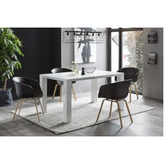 Salesfever Valgomojo stalas baltas blizgus Luke L 140 x W 90 cm