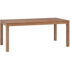 Vidaxl Kietas tikmedžio medienos valgomojo stalas Natūrali apdaila Elegantiškas kaimiškas namų virtuvės restoranas Vakarienė 180 cm