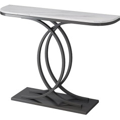 Zzbfhh Ovalus sofos staliukas, konsolinis staliukas, siauras metalinis staliukas, sieninis staliukas, sandėliavimo staliukas, 31,4 x 11,8 x 31,4 col.