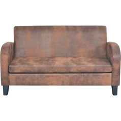 Ousee 2 vietų sofa dirbtinės zomšos rudos spalvos rudos spalvos rudos spalvos rudos spalvos