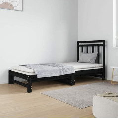 CIADAZ dieninė lova, išskleidžiama, sofa lova, sofa lova, sofa lova, sofa lova, dieninė lova, sofa lova, sofa lova, sofa lova, jaunimo lova, juoda 2X(90x190) cm pušies medžio masyvo -at