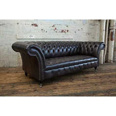 Jvmoebel Chesterfield 3 sėdimų vietų minkštasuoliai Dizainas Prabangi sofa Odinė sofa XXL