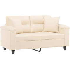Vidaxl Sofa 2 sėdimos vietos, sofa su pagalvėle, svetainės sofa, minkšta sofa, fotelis, relaksacinė sofa, poilsio sofa, poilsio sofa, relaksacinė sofa, smėlio spalvos mikropluošto audinys