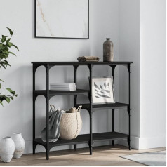 Ciadaz Konsolinis staliukas juodas 80x29x75 cm iš medžio medžiagos, žurnalinis staliukas, konsolinis staliukas, šoninis staliukas, šoninė lentyna, svetainės staliukas, sofos konsolė, prieškambario staliukas - 834075