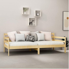 Tidyard Dienos lova su 10 cm čiužiniu, sofos lovos lovos rėmas Viengulė sofa lova Sofa kušetė Pušies masyvas 90 x 200 cm