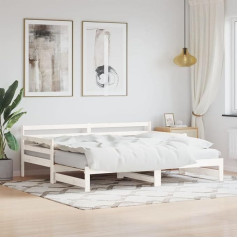 Ciadaz 836148 Išskleidžiama dienos lova 90 x 200 cm pušies masyvo sofa lova Dienos lova Sofa lova Sofa lova Jaunimo lovos rėmas Miegamojo lova Kanapa