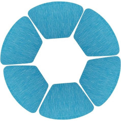 Kyisoy Apvaliems stalams skirti pleišto formos PVC kilimėliai, austi iš vinilo, lengvai nuvalomi, neslidūs plastikiniai kilimėliai, 4 vnt., virtuvės reikmenys (spalva: bambuko šviesiai mėlyna, dydis: 1 vnt., 45x30 cm)