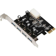 E33CS 4 prievadų USB 3.0 Super Speed kortelė PCIe Express kortelė 4X USB 3.0 A tipo moteriškos sąsajos kortelė USB 3.0 Play, skirta kompiuterio pagrindinei plokštei - USB Splitter vidinis PCI Express adapteris