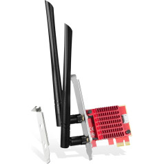 Binardat WiFi7 Karte BE200 PCIe WiFi tinklo adapteris, Intel BE200NGW lustas Bluetooth 5.4, 8774Mb/s trijuostis 2,4 GHz/5 GHz/6 GHz OFDMA ir MU-MIMO, skirtas Windows 10/11