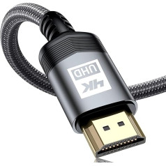 sweguard 4K HDMI kabelis 6 metrai, HDMI 2.0 HDMI kabelis 4K @ 60Hz 18Gbps nailono pintas kabelis, paauksuotos jungtys su Ethernet / garso grįžtamuoju kanalu, suderinamas su vaizdo įrašais 4K UHD 2160p, HD 1080p, Xbox