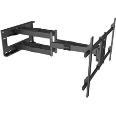 RO&CO MULTIBRACKETS Universalus ilgo nuotolio dvigubas BLK televizoriaus sieninis laikiklis su šarnyrine ranka iki 91,0 cm sieninis laikiklis, skirtas 50-80 colių televizoriams, juoda apdaila