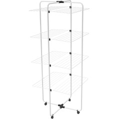 Vileda Adapto 4 | Turmwäscheständer mit 4 Ebenen | modulares Gelenk | leicht zu bewegen | für Innen und Außen | klappbar