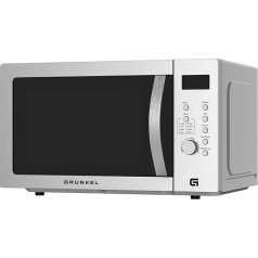 Grunkel - Skaitmeninė mikrobangų krosnelė su griliu ir orkaite, 30 litrų talpos, pagaminta iš nerūdijančio plieno, 900 W. 5 galios nustatymai ir 4 kombinuotieji nustatymai. Laikmatis iki 60 min. Modelis MWG-30SS
