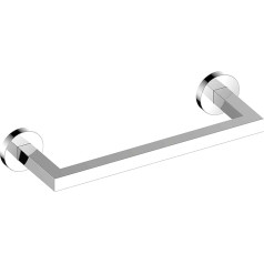 KEUCO rankšluosčių džiovintuvas iš metalo, padengtas blizgiu chromu, 36 cm pločio, kvadratinis rankšluosčių džiovintuvas, skirtas vonios kambariui ir svečių tualetui, tvirtinamas prie sienos, vonios rankšluosčių džiovintuvas, Edition 90