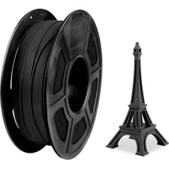 PETG anglies pluošto gija 1,75 mm, 3D spausdinimo gija FDM 3D spausdintuvui, 1 kg/1 ritė, matmenų tikslumas +/- 0,03 mm, juoda