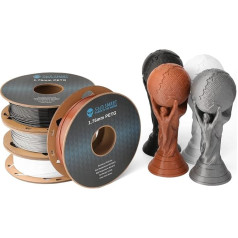 SainSmart PRO-3 PETG 3D spausdintuvo gijų rinkinys, 1,75 mm PETG gijų rinkinys be susipainiojimo, matmenų tikslumas +/- 0,02 mm, 500 g x 4 vnt. - juoda, balta, ruda, sidabrinė