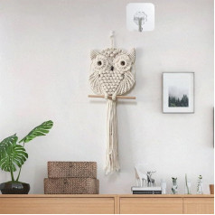 YSGLIFE pelėda Macrame sienos kabo gobelenas sienos apdaila rankų darbo austi Boho ornamentas sienos meno pakaba namų dekoro biuro gyvenamasis kambarys miegamasis vaikų kambarys amatų dekoracijos