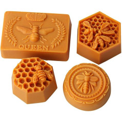 JS MOLD 4 gabalai Honeycomb Mould Žvakių pelėsiai Silikono pelėsiai 3D žvakės Silikono liejimo pelėsiai Silikono žvakių liejimo pelėsiai Silikono žvakių pelėsiai, skirti 3D žvakių muilo vaško amatams gaminti
