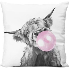 Highland Cow Bubble Home Miegamojo pagalvėlė pagalvė apima sofos sofos dekoratyvinis kvadratinis mesti pagalvę atveju 18x18 į