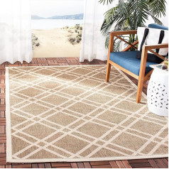 SAFAVIEH Vidaus ir lauko kilimas Trellis Courtyard Collection Short Pile Brown and Bone 122 x 170 cm