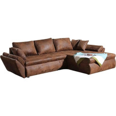 Delife Sofa Loana Brown 275 x 185 cm Kampinė sofa su miego funkcija Osmanų kėdė Keičiama