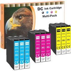 D&C spausdintuvo kasetės, suderinamos su Epson 71 71XL, skirtos Epson Stylus B40W BX300F BX310FN BX600FW BX610FW Stylus S21 SX100 SX105 SX110 SX115 SX200 SX205 SX210 SX215 SX218 SX40 00 DX84 50 DX9400