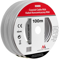 Koaksialinis kabelis, palydovinės antenos kabelis, 1.0CCS RG6, 100M, MCTV-572