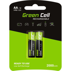2x aa r6 2000 mAh įkraunamos baterijos