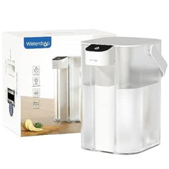 „Waterdrop“ momentinis elektrinis vandens filtro ąsotis, 3,5 l, 3 mėnesių vandens filtras, lauko geriamojo vandens sistema, sumažina kalkių nuosėdas, chlorą, šviną, gyvsidabrį, PFAS, PFOA / PFOS, baltas (su 1 757 litrų filtru)