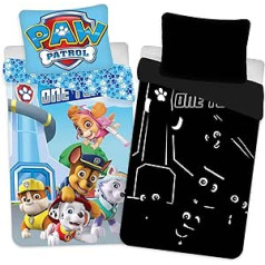 BrandMac Paw Patrol Glow in the Dark Effect antklodės užvalkalas 200 x 135 cm 80 x 80 cm 100 % medvilnės švytėjimas tamsoje