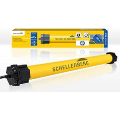 Schellenberg 20610 Maxi standartinis roleto variklis, 10 Nm, mechaninis galo padėties reguliavimas, vamzdinis variklis 60 mm velenui, iki 4,2 m² sklendės plotas, komplektas su sieniniu guoliu