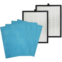 PUREBURG pakaitinių HEPA filtrų rinkinys, suderinamas su KVV (KVV-001/KVV-002) ir suderinamas su UNbeaten Pets 300 oro valytuvais, H13 4 pakopų filtravimas, 4 pakopų filtravimas, Oro valymas, Dulkės, LOJ